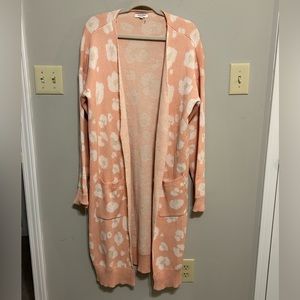Andree by Unit Pink Leopard patterned oversized cardigan